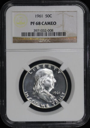 Obverse of this 1961 Franklin Half Dollar NGC PF-68 CAM