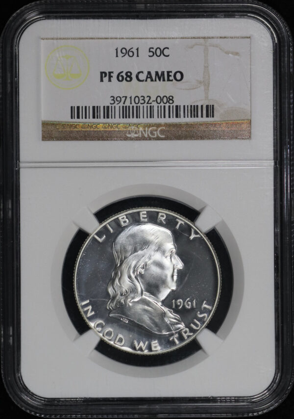 Obverse of this 1961 Franklin Half Dollar NGC PF-68 CAM
