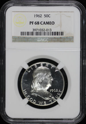 Obverse of this 1962 Franklin Half Dollar NGC PF-68 CAM