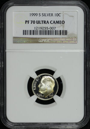 Obverse of this 1999-S Roosevelt Dime Silver NGC PF-70 Ultra Cameo