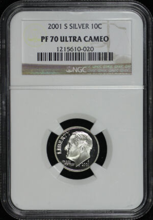 Obverse of this 2001-S Roosevelt Dime Silver NGC PF-70 Ultra Cameo