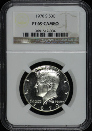 Obverse of this 1970-S Kennedy Half Dollar NGC PF-69 CAMEO