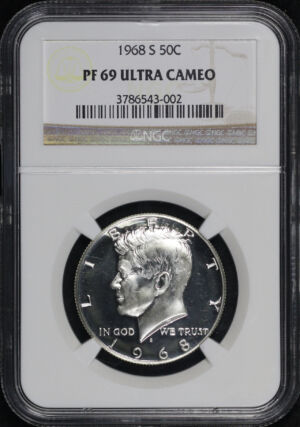 Obverse of this 1968-S Kennedy Half Dollar NGC PF-69 Ultra Cameo