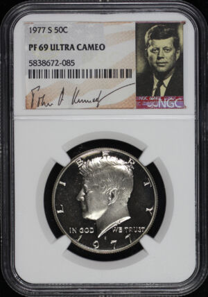 Obverse of this 1977-S Kennedy Half Dollar NGC PF-69 Ultra Cameo JFK Signature