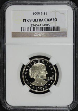 Obverse of this 1999 Susan B. Anthony Dollar NGC PF-69 Ultra Cameo