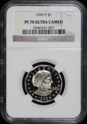 Obverse of this 1999-P Susan B. Anthony Dollar NGC PF-70 Ultra Cameo