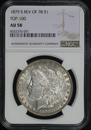Obverse of this 1879-S Top-100 Morgan Dollar Reverse of 1878 NGC AU-58