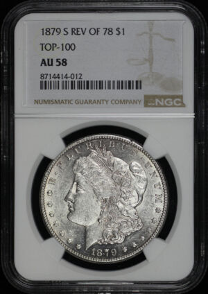 Obverse of this 1879-S Top 100 Reverse of 1878 Morgan Dollar NGC AU-58