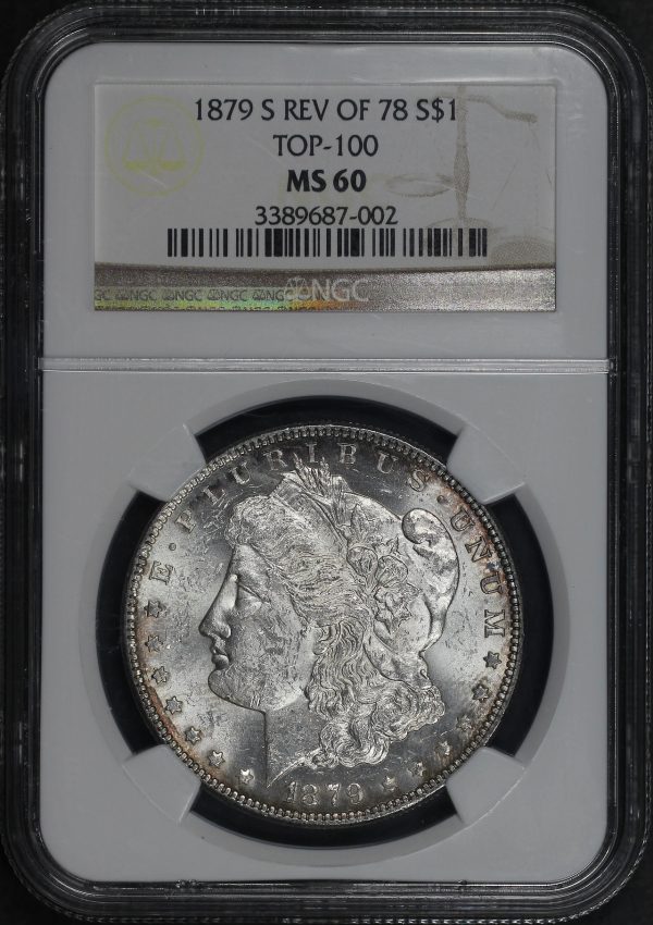 Obverse of this 1879-S  Top-100 Morgan Dollar Reverse of 1878 NGC MS-60
