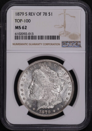 Obverse of this 1879-S Top-100 Morgan Dollar Reverse of 1878 NGC MS-62