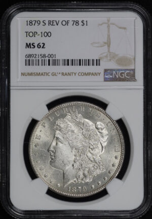 Obverse of this 1879-S Top-100 Morgan Dollar Reverse of 1878 NGC MS-62