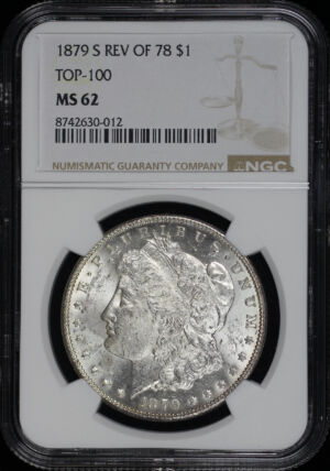 Obverse of this 1879-S Morgan Dollar Reverse of 1878 NGC MS-62