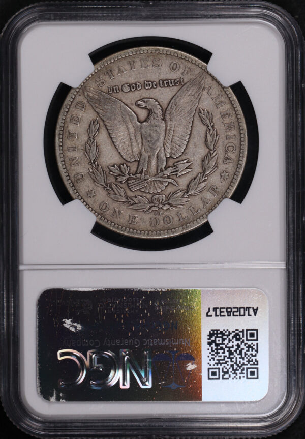 Reverse of this 1879-CC Top-100 Morgan Dollar VAM-3 Capped Die NGC VF-30 