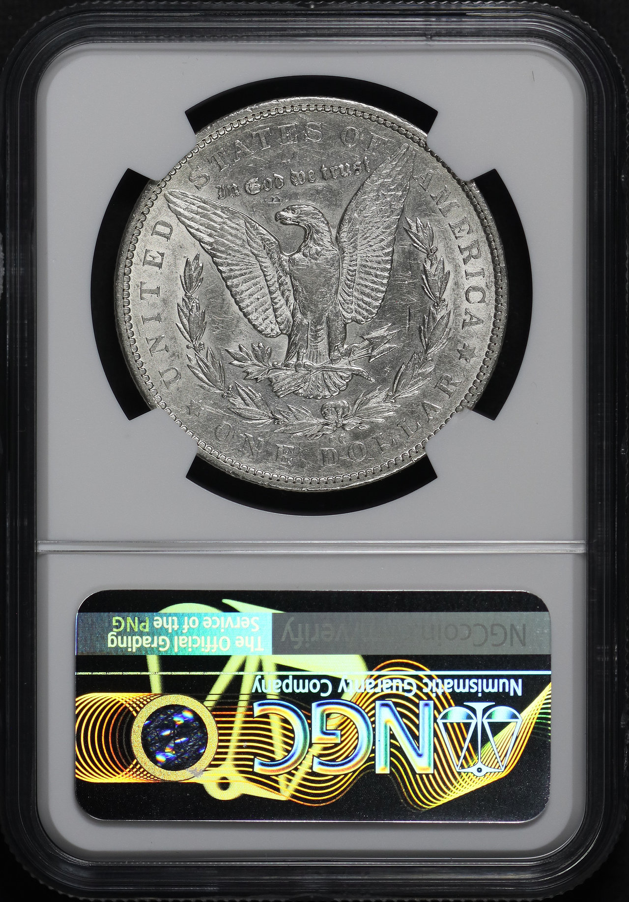 Reverse of this 1879-CC Morgan Dollar Capped Die VAM-3 Capped Die NGC XF-45