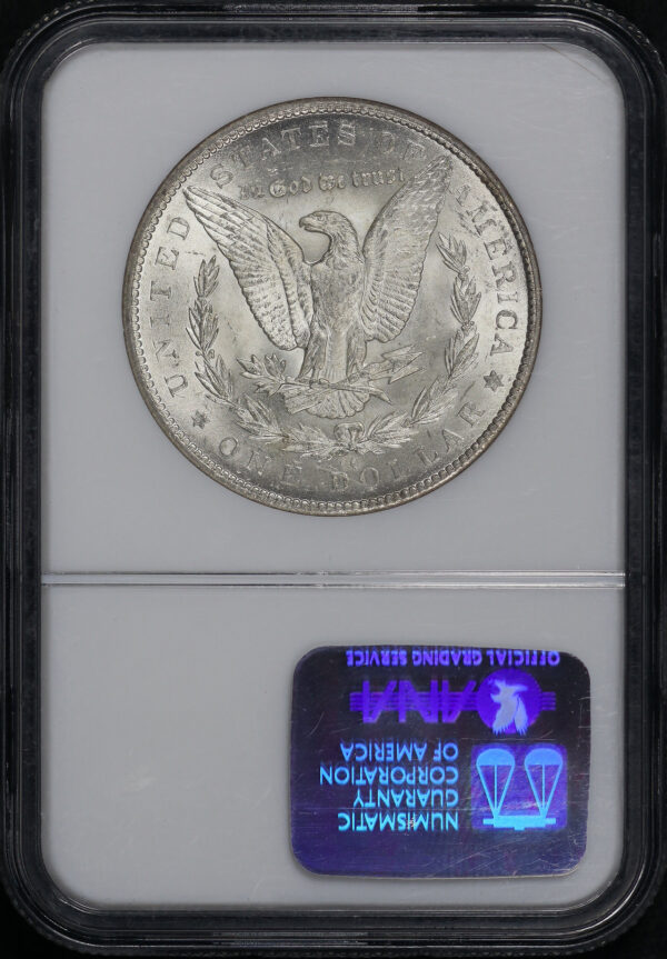 Reverse of this 1879-CC Top-100 Morgan Dollar VAM-3 Capped Die NGC MS-62 