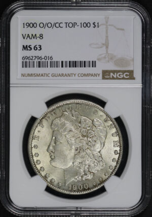 Obverse of this 1900-O/O/CC Top-100 VAM-8 Morgan Dollar NGC MS-63