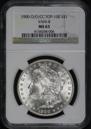 Obverse of this 1900-O/O/CC Top-100 Morgan Dollar VAM-8 NGC MS-65