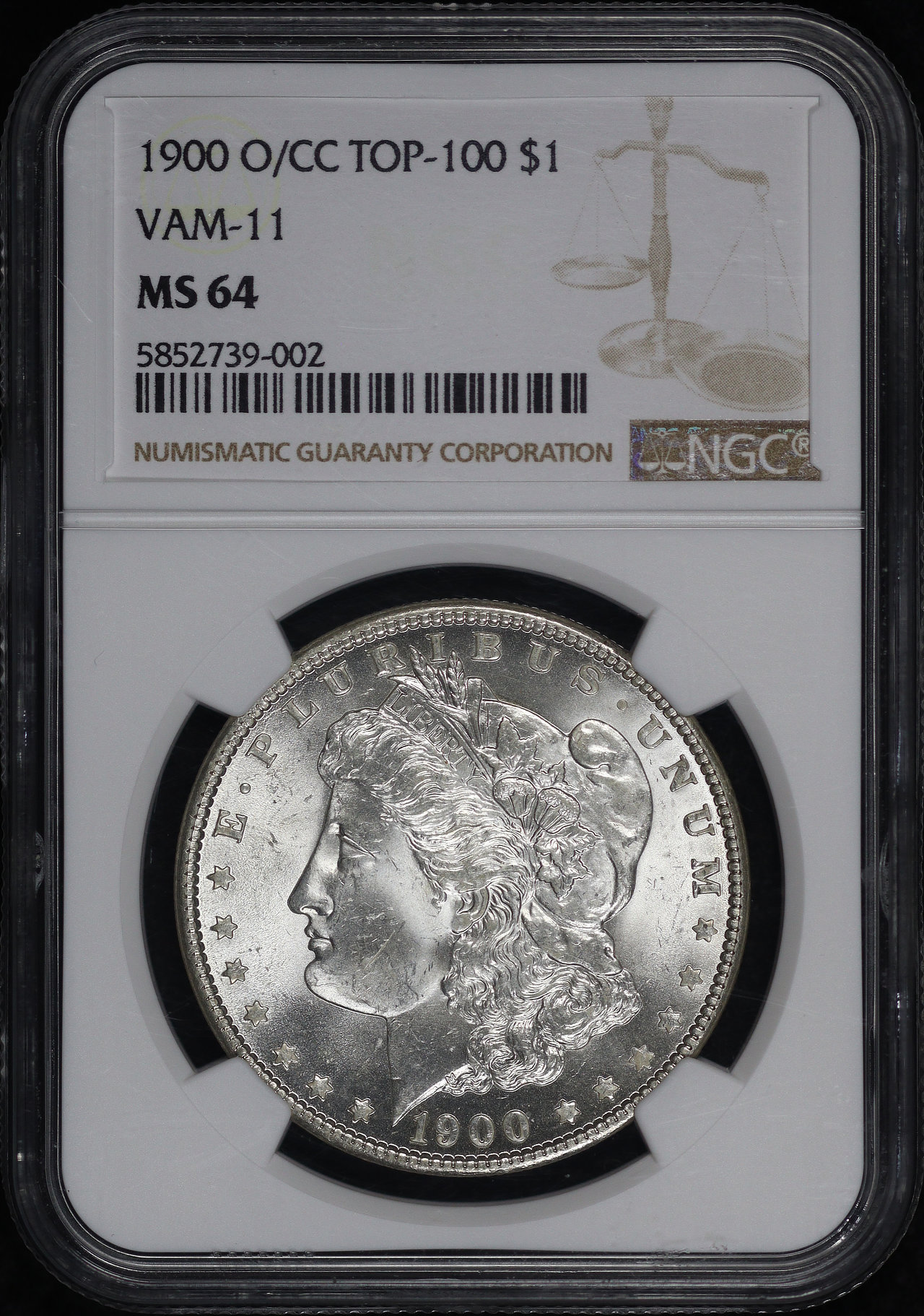 Obverse of this 1900-O/CC Top-100 VAM-11 Morgan Dollar NGC MS-64