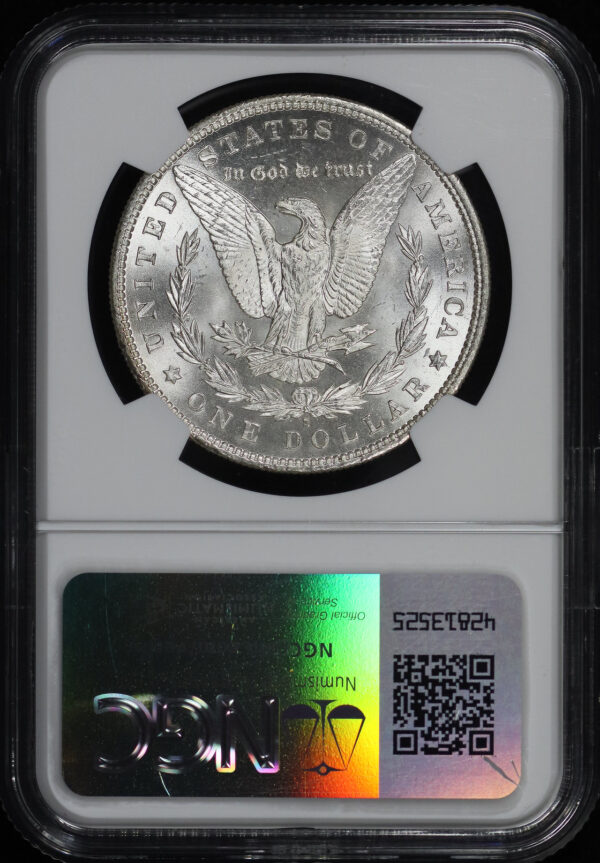 Reverse of this 1880/9-S Hot-50 Morgan Dollar VAM-11 Medium S NGC MS-67