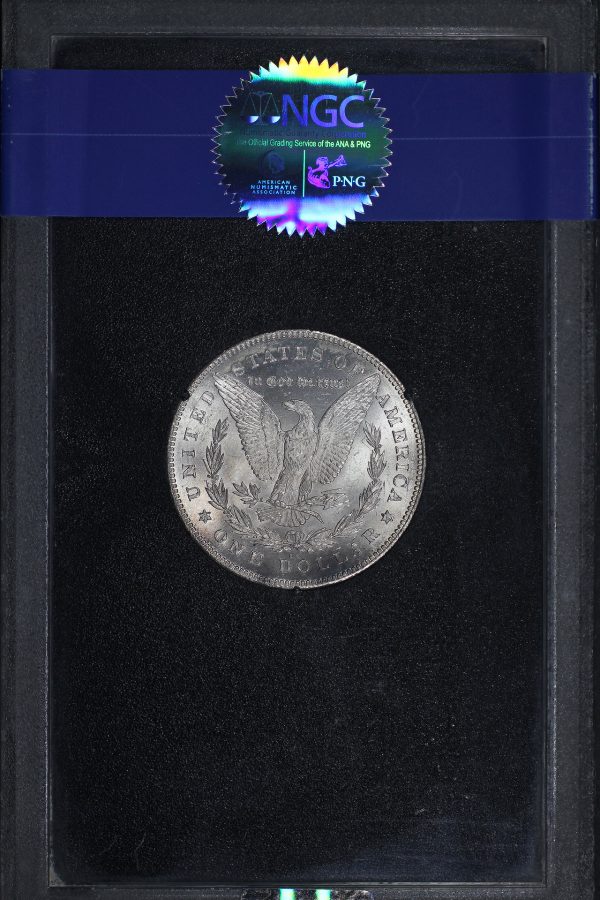 Reverse of this 1880-CC Hitlist-40 Morgan Dollar VAM-7A Reverse 1878 NGC MS-63 GSA Hard Pack With Box 