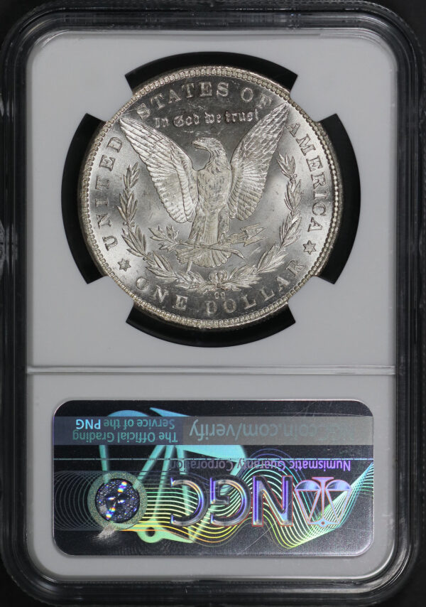 Reverse of this 1890-CC Top-100 Morgan Dollar VAM-4 Tailbar NGC MS-62 