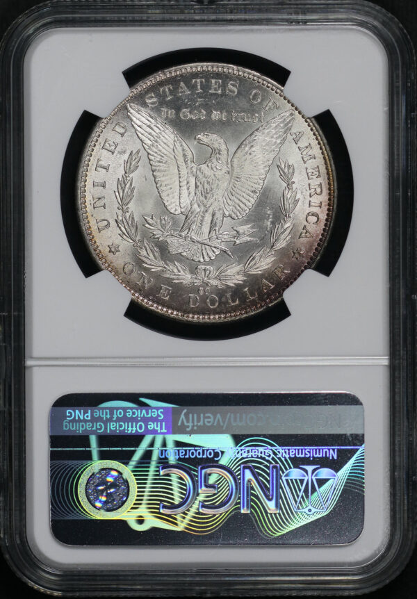 Reverse of this 1891-CC Top-100 Morgan Dollar VAM-3 Spitting Eagle NGC MS-62 