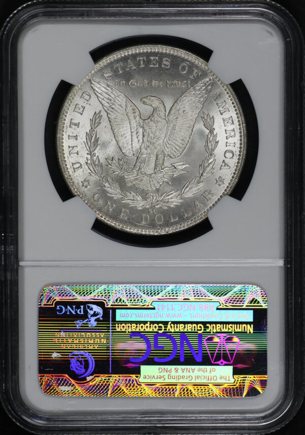 Reverse of this 1891-CC Top-100 Morgan Dollar VAM-3 Spitting Eagle NGC MS-63 