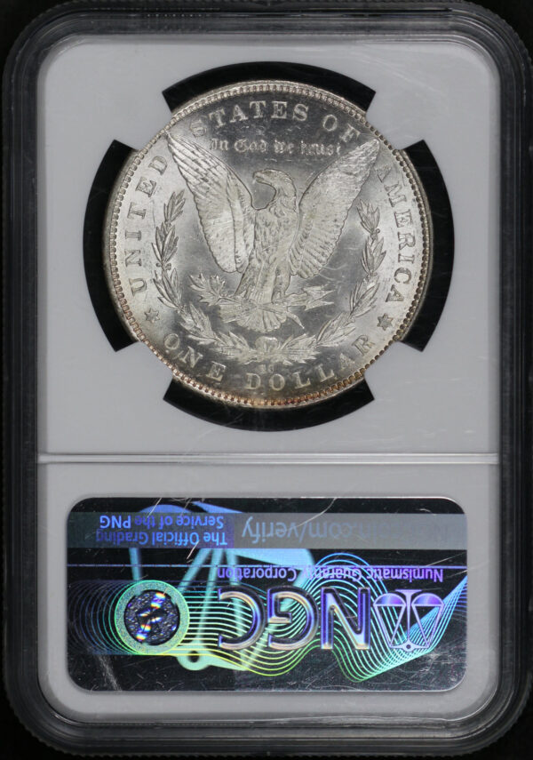 Reverse of this 1891-CC Top-100 Morgan Dollar NGC MS-63 VAM-3 Spitting Eagle