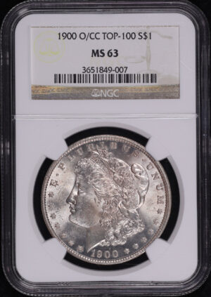 Obverse of this 1900-O/CC Top-100 Morgan Dollar NGC MS-63