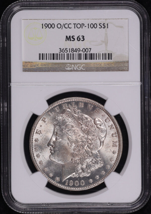Obverse of this 1900-O/CC Top-100 Morgan Dollar NGC MS-63