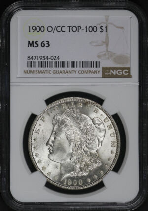 Obverse of this 1900-O/CC Top-100 Morgan Dollar NGC MS-63