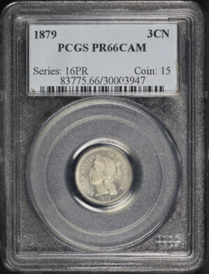 Obverse of this 1879 Three Cent Nickel PCGS PR-66 CAM