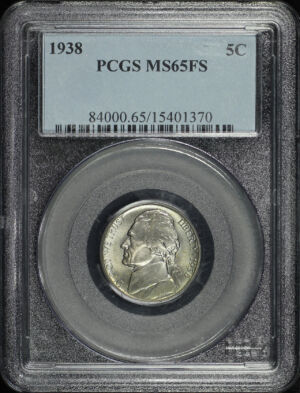Obverse of this 1938 Jefferson Nickel PCGS MS-65 FS