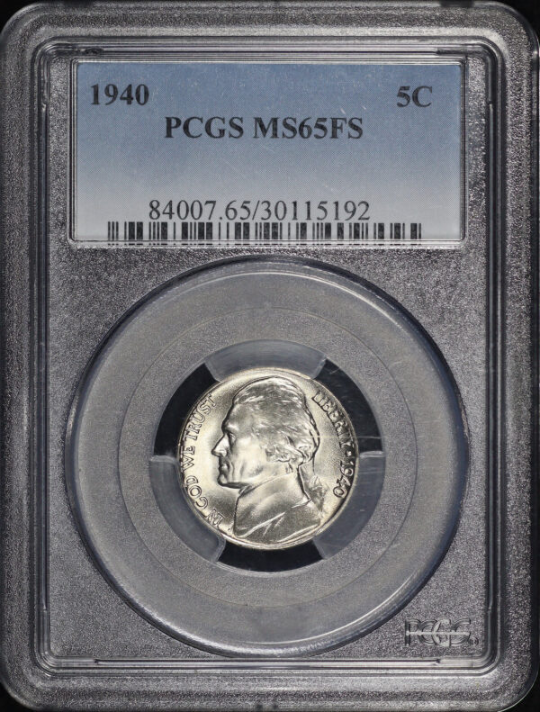 Obverse of this 1940 Jefferson Nickel PCGS MS-65 FS
