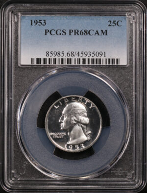 Obverse of this 1953 Washington Quarter PCGS PR-68 CAM
