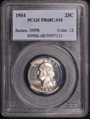 Obverse of this 1954 Washington Quarter PCGS PR-68 CAM