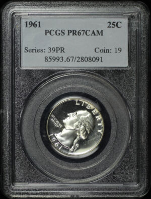 Obverse of this 1961 Washington Quarter PCGS PR-67 Cameo