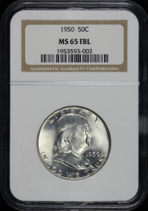 Obverse of this 1950 Franklin Half Dollar NGC MS-65 FBL