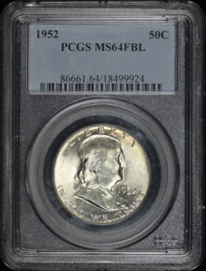 Obverse of this 1952 Franklin Half Dollar PCGS MS-64 FBL