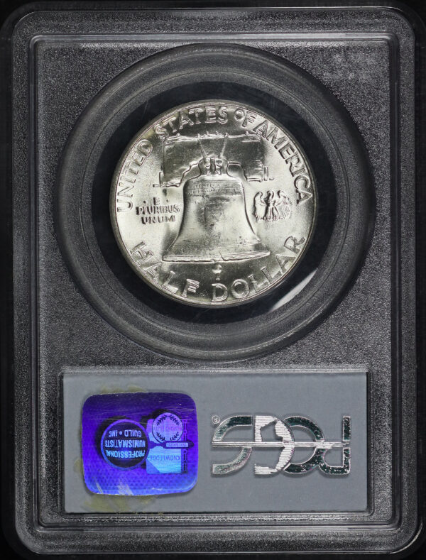 Reverse of this 1955 ‘Bugs Bunny’ Franklin Half Dollar FS-401 PCGS MS-64 FBL