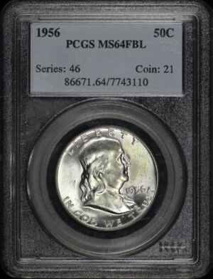 Obverse of this 1956 Franklin Half Dollar PCGS MS-64 FBL