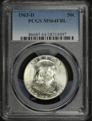Obverse of this 1963-D Franklin Half Dollar PCGS MS-64