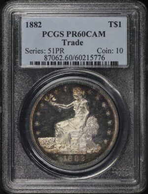 Obverse of this 1882 Trade Dollar PCGS PR-60 CAM