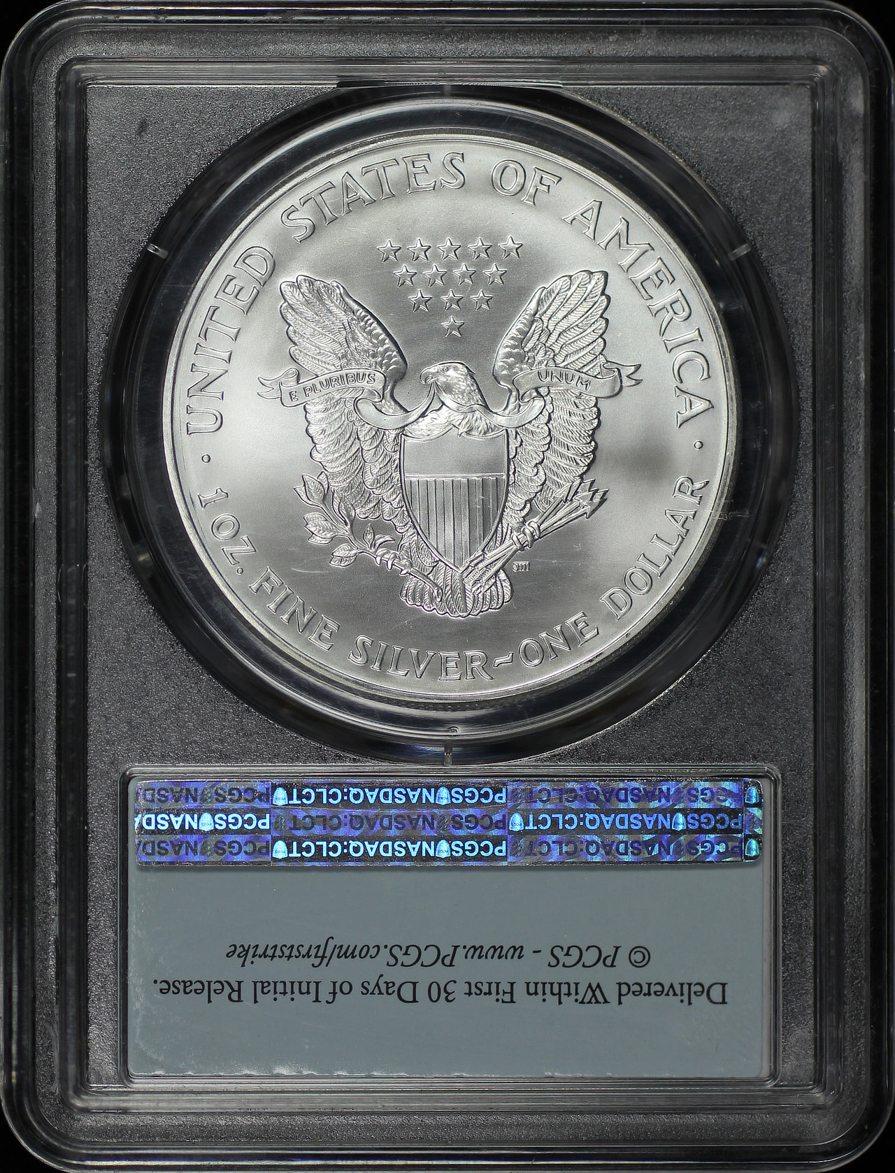 Reverse of this 2002 Silver Eagle PCGS MS-70 First Strike
