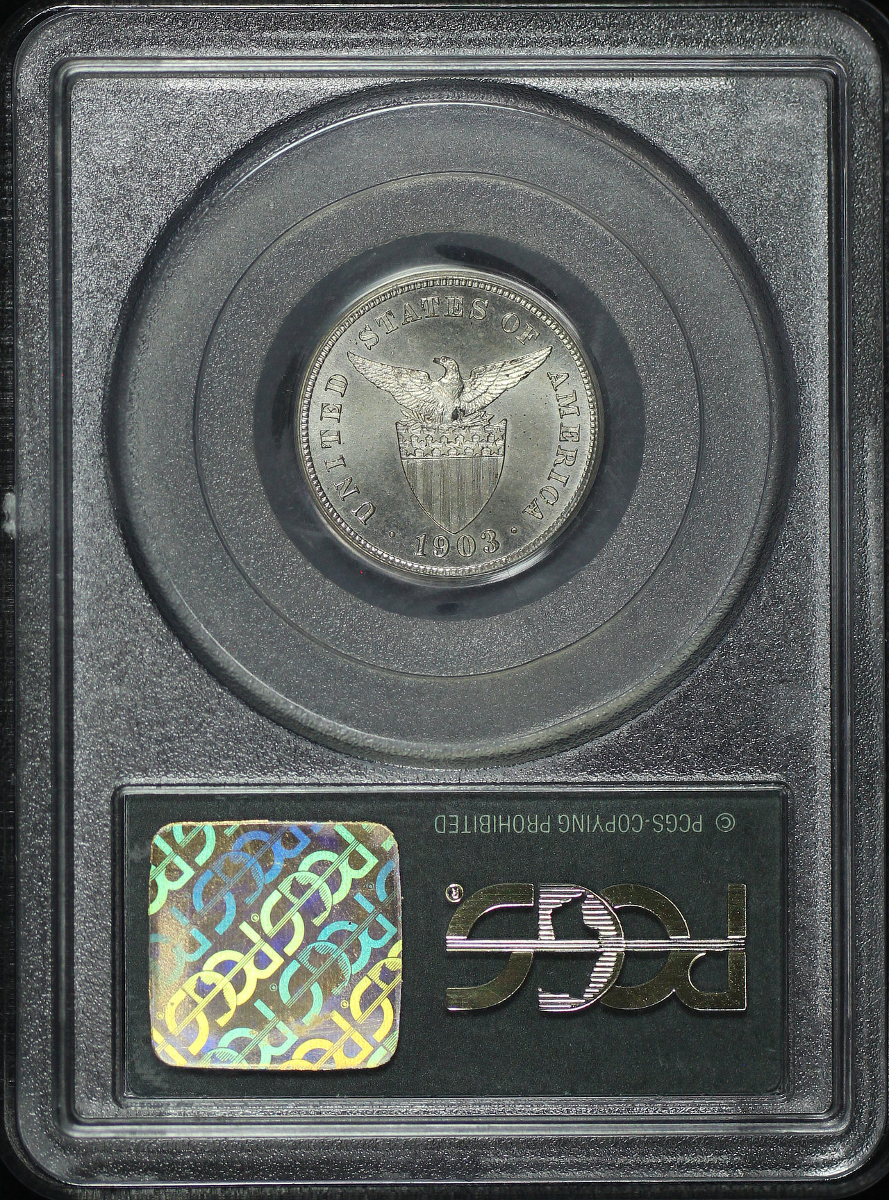 Reverse of this 1903 U.S. Philippines 5C PCGS PR-66 Old Green Holder