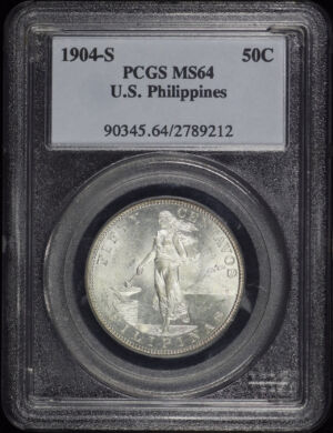 Obverse of this 1904 U.S. Philippines 50C PCGS MS-64