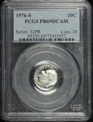 Obverse of this 1976-S Roosevelt Dime PCGS PR-69 DCAM