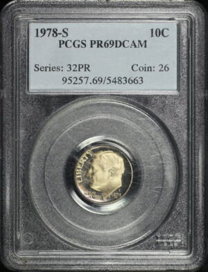Obverse of this 1978-S Roosevelt Dime PCGS PR-69 DCAM