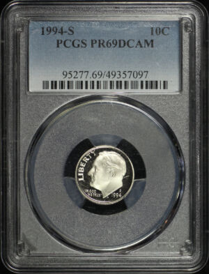 Obverse of this 1994-S Roosevelt Dime PCGS PR-69 DCAM