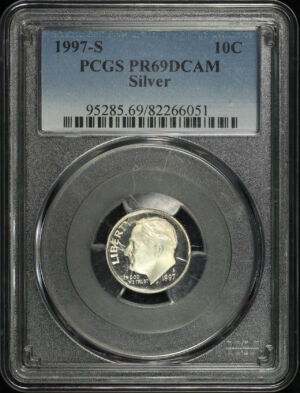 Obverse of this 1997-S Roosevelt Dime Silver PCGS PR-69 DCAM